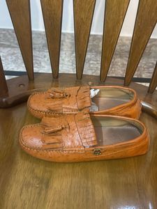 Gucci Ostrich Leather Tassel Loafers