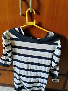 Striped Boat Neck Top