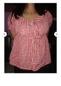 cute check print top💗