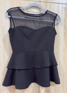 Chic Black Peplum Top