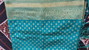 Elegant Teal Brocade Saree