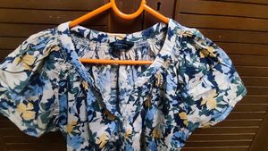Floral Print Button-Up Blouse