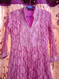 Short Kurti , Lilac Color , All Over Work, Pretty