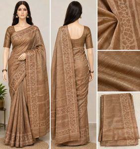 Elegant Brown tissue Silk Saree with Border