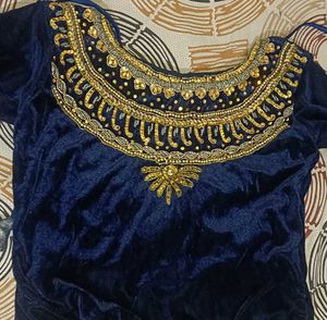 Embellished Velvet Blouse
