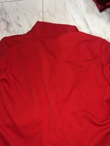 Red Collared Cape Top