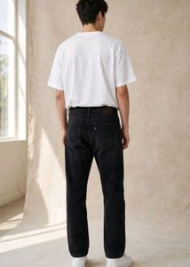Black Straight Fit Jeans for Men
