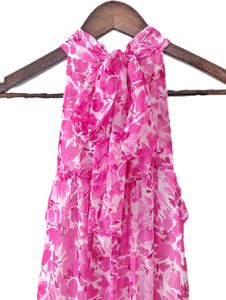 Flowy Pink Floral Maxi Dress