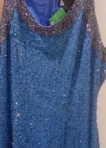 Sparkling Blue Ethnic Gown