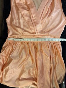 Chic Peach Wrap Dress
