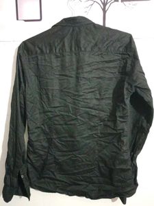Men's Black Pleated Dress Shirt