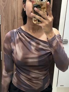 trendyol Tie-Dye Mesh Top