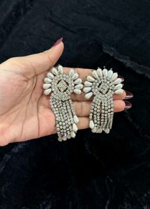 Dangling Pearl &amp; Crystal Earrings