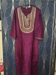 Embroidered Silk Kurta