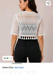 White Crochet Tassel Crop Top