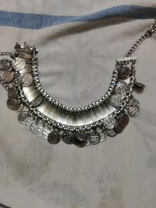 Oxidized Coin Necklace