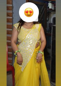 Stunning Yellow Saree with Peacock detailing