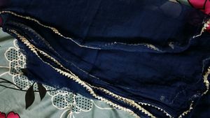 Blue Pure Cotton Dupatta Set
