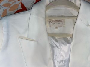 white golden button blazer