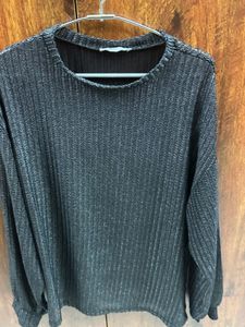 Sparkly Black Long Sleeve Top