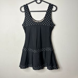 Black Polka Dot Swimdress