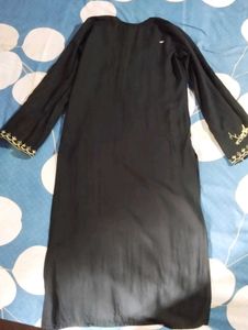 Elegant Black Kurta Set with Gold Embroidery