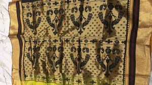 Vibrant Green Saree with Peacock Motif