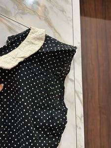 Chic Polka Dot Dress with Peter Pan Collar