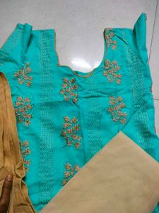 Teal Embroidered Salwar Kameez Suit