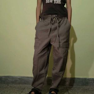 brown baggy jeans