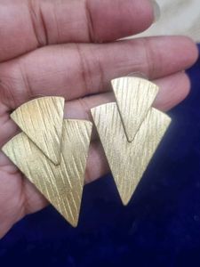 Unique Geometric Gold Tone Earrings