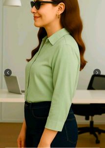 Chic Sage Green Button-Up Shirt