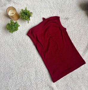 Burgundy Sleeveless Top