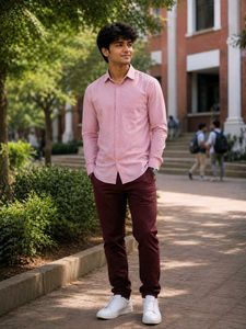 Men's Pink Long Sleeve Shirt