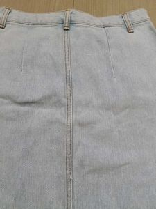 Light Wash Denim Midi Skirt (fixed price)