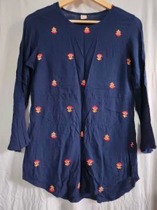 Charming Navy Blue Embroidered Kurta