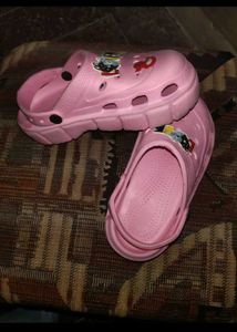 Cute Pink Clogs with "Love" Charm