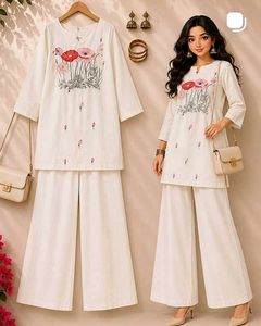 Embroidered Kurta with Palazzo Set