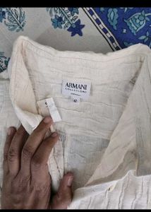 Armani Collection Cream Textured Shirt
