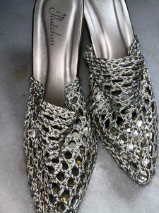 Elegant Embellished Heeled Mules