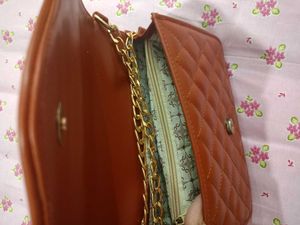 Stylish Brown Quilted Crossbody Bag