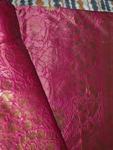 Elegant Pink &amp; Gold Silk Saree