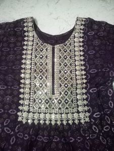 Elegant Purple Embroidered Dress