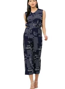 Combo of 2 Trendy Typographic Printed Jumpsuits (N