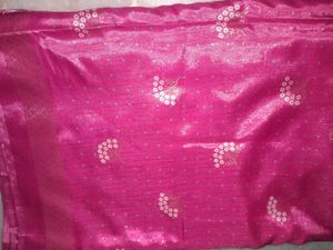 Vibrant Pink Floral Saree