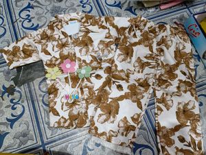 Floral Girl's Top and Pants Set