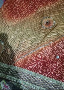 Beautiful Bandhani Saree with Embellishments