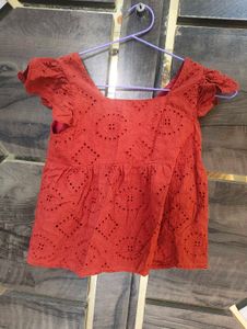 Chic Red Peplum Top