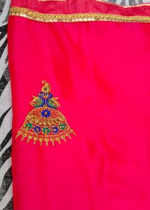 pink colour saree