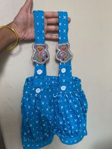 Cute Blue Baby Romper with Teddy Bears